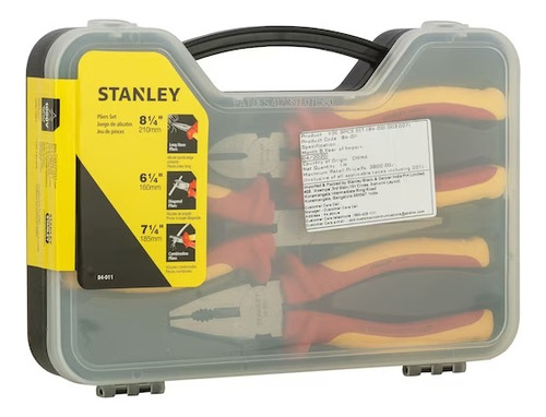 Jgo. 3 Alicates De 1000v. Electr. (84-011) Stanley 