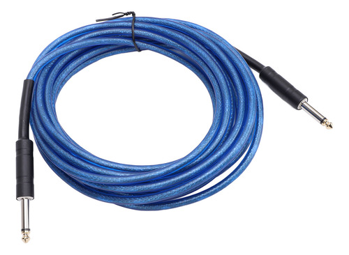 Cable De Instrumento Azul De 6 Metros Para Guitarra, 6,35 Mm