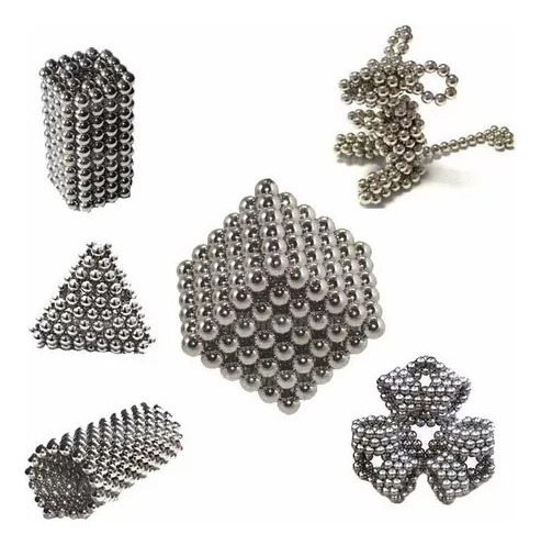 Bolitas Magnéticas Neodimio 216 Piezas Fidget Antiestrés 5mm Plateado