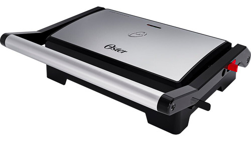 Grill Sanduicheira Oster Inox 2 Em 1, Antiaderente, Com Alça