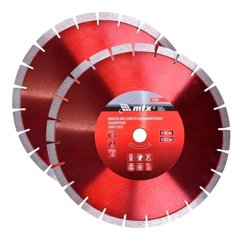 Disco De Corte Diamantado P/ Asfalto 14 Pol 350x25,4 Mtx Cor Vermelho