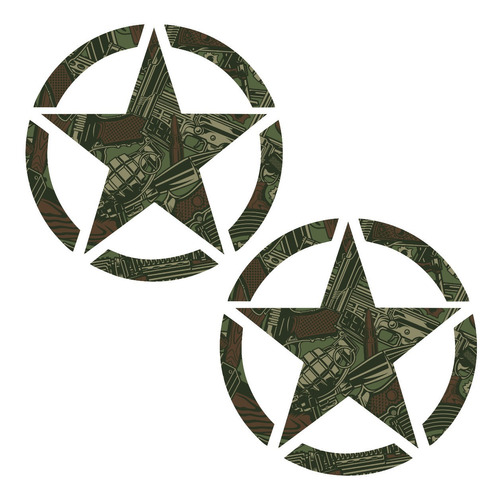 Calcas Sticker Us Army Star Impresion Puertas Costados As18