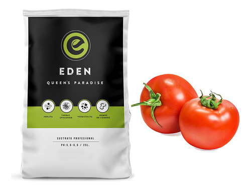 Sustrato Profesional Eden 25lts Semilla De Tomate Redondo