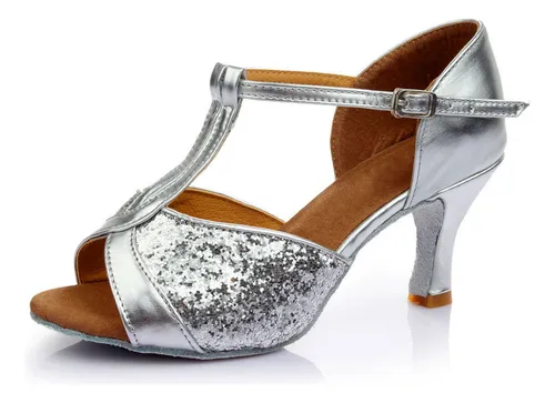 Sandalias De Baile Latino Con Lentejuelas Mujer, Tango Etc
