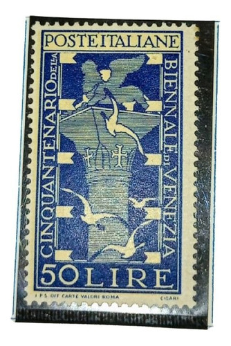 Estampilla Italia 1949 50 Liras Exp. Venezia Yt. 535