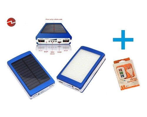 Bateria Portatil 20.000 Mah 2 Usb Solar Powerbank Externa