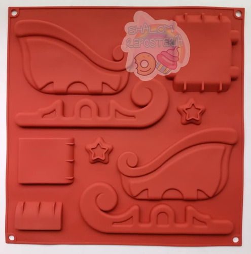 * Kit 2 Moldes Silicon Trineo Pino Galleta 3d Choco Navidad