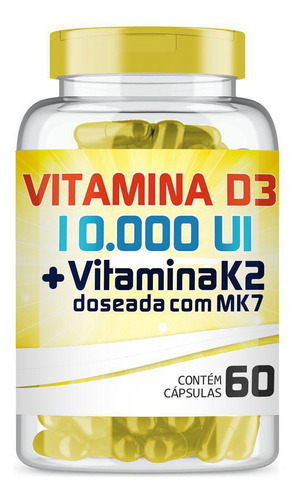 Vitamina K2 100mcg + Vitamina D3 10.000ui 60 Cápsulas