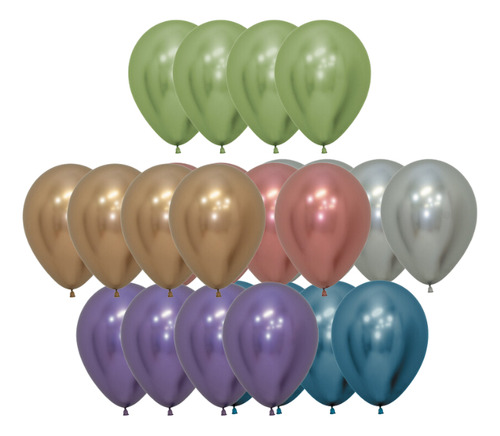 Pack 80 Globos Latex Premium R5 Reflex Surtido