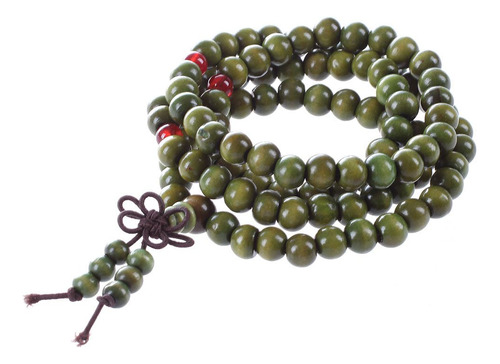 Perlas De Sándalo Verde Oliva Con Forma De Buda, Budista, Ma