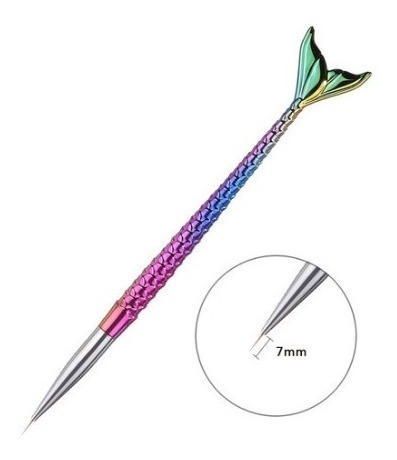 Pinceles Sirena Delineador Liner Manicura 3pz + Obsequios