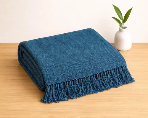 Manta Para Sofa Tipo Capa De Sofa Cor Oceano Lisa