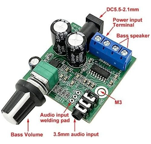 Dc 12v-15v 25w~30w Subwoofer Amplificador Placa Mini Hifi Cl