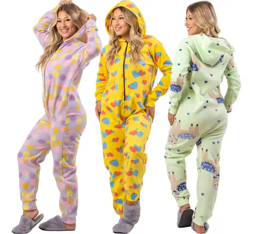 Macacão Soft Peluciado Pijama Feminino Longo Adulto Juvenil | Frete grátis