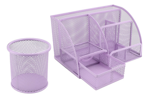 Juego De Portalápices, Malla Metálica, 7 Rejillas, Papelería
