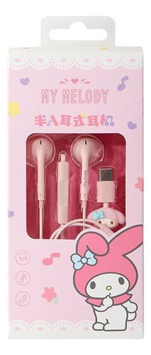 Audífonos Sanrios Cute Kuromi Cinnamoroll Tipo C Con Cable