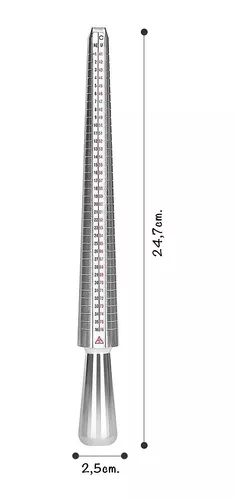 Palo de medida anillo y medidor de dedos