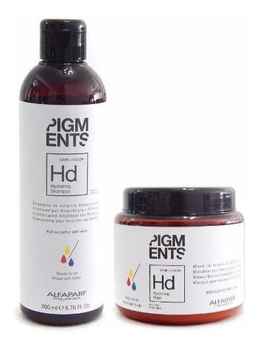 Kit Alfaparf Pigmentos Hidratacion Y Color Shampoo + Máscara