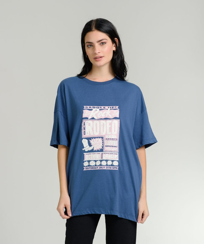 Remera Manga Corta Oversize Mujer Wrangler Rock Rodeo