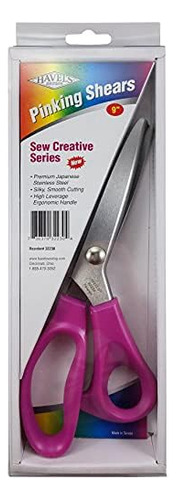 Tijeras Pinking De 22,86 Cm Con Puños Rosa