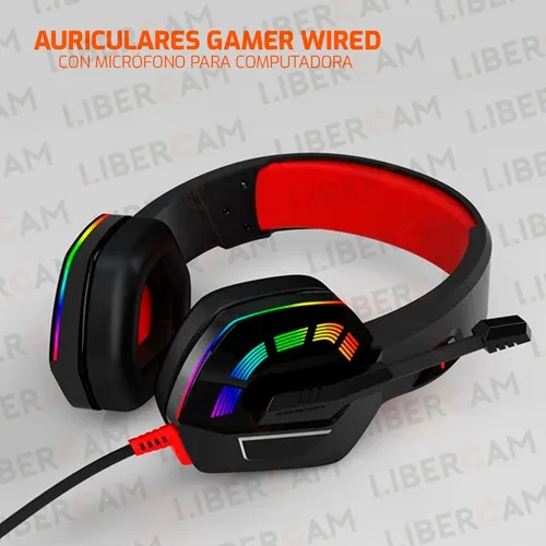 Auricular Vincha Gamer Microfono Sonido Hd Rgb Usb Cable 3.5