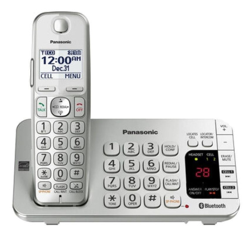 Teléfono Panasonic KX-TGE475 inalámbrico - color plateado