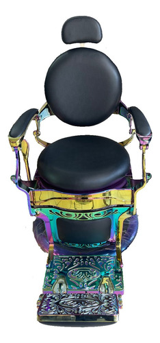 Silla Para Barbería Profesional Con Reclinación, Reposapiés Negro Reclinable Redonda