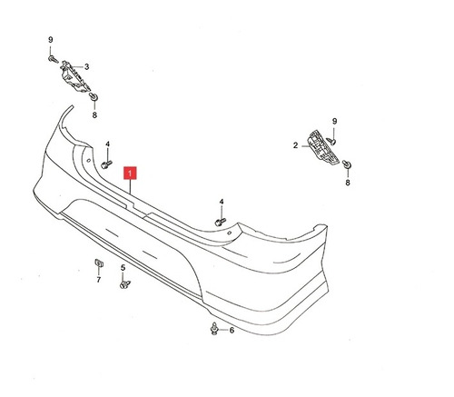 Paragolpe Trasero Negro Liso Suzuki Alto 800 Gl 2020-