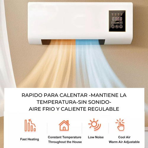 Calefactor Calentador De Aire Electrico Con Control De Pared