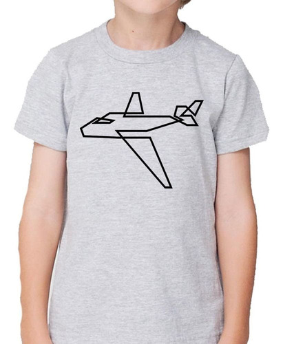 Remera De Niño Avion Negro Vector Imagen Uno