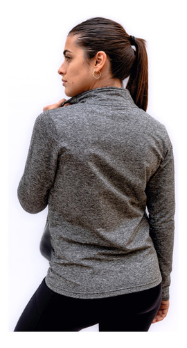 Imagen 4 de 9 de Campera Deportiva Elastizada Fit Jaspeada - Hombre / Mujer