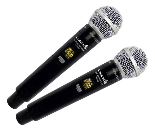 Microfone Duplo Sem Fio De Mão Uh-02mm Lyco Profissional
