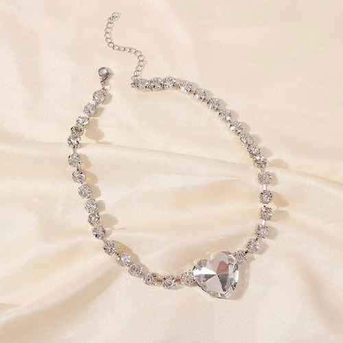 Gargantilla En Forma De Corazón Con Diamantes De Imitación E
