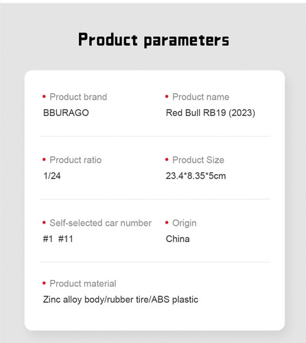 Bburago F1 Redbull Rb19 #1 M.verstappen Racing Fórmula 1:24