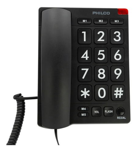 Telefono Fijo Philco Números Grandes 170bk Negro