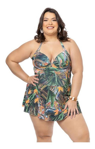 Maiô Saia Plus Size Coleção Moda Praia 