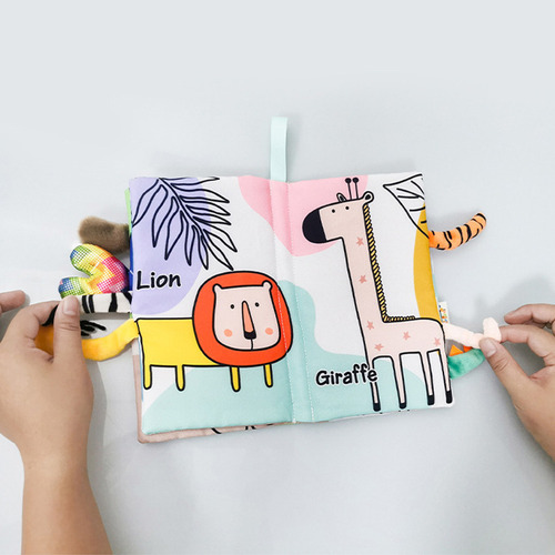 Juego De Libros De Tela Con Forma De Jirafa Y Mapache Para