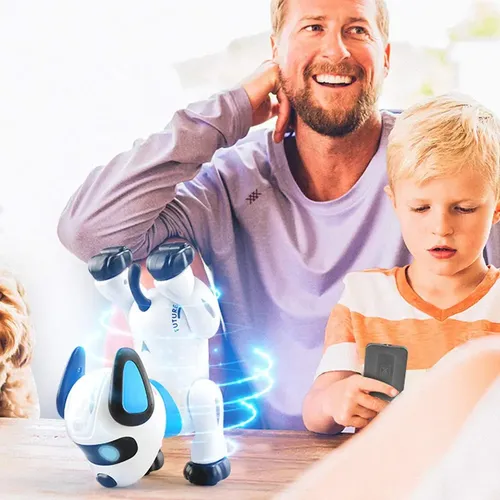 Robot Perro RC MENAYODA Con Control Por App, Voz Y Programación, Baila, Camina Y Hace Trucos, Batería 600 MAh