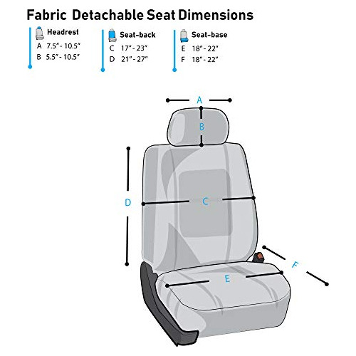 Juego De Fundas Para Asientos De Coche Fh Group, De Tela Bla