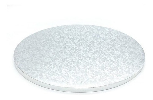 Base Para Torta 25cmx1,4cm De Altura Plateado Plumavit