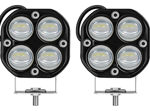 X2 Foco Neblinero Led 40watt Duo Color Lupa 12v/24v