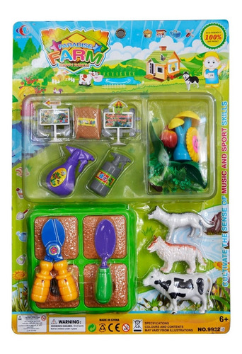 Juguete Set Muñecos Granja Animales Plantas Huerta Niño Niña