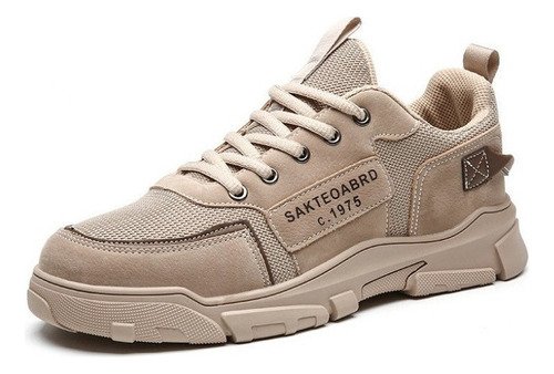 Zapatillas De Hombre Estilo Británico Beige.