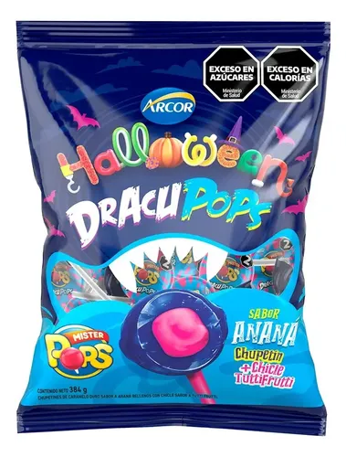 Chupetín Mr Pop Evol Ananá Halloween por 24 unidades de 16 gramos