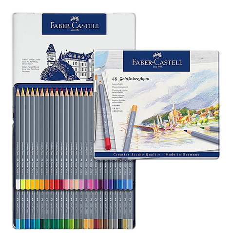 48 Colores Acuarelables Profesional Goldfaber Faber Castell