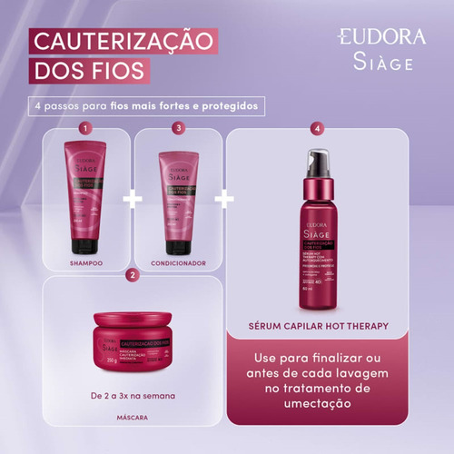 Kit 2 Shampoo Reconstrução Cauterização Secos 250ml Eudora