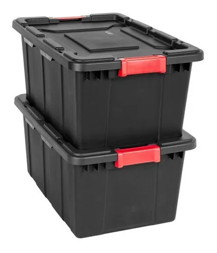 2 Caja Contenedor Para Almacenar Uso Rudo De Plástico 56.8 L