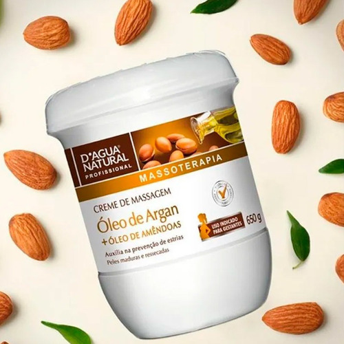 Creme De Massagem Argan E Amêndoas 650g Dagua Natural