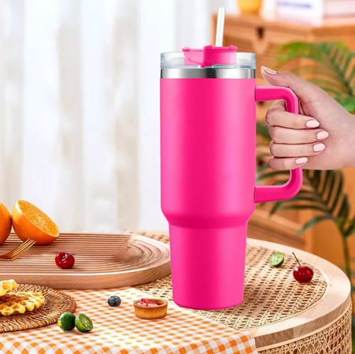 Vaso Térmico Portátil De Acero Inoxidable Fucsia De 40 Oz