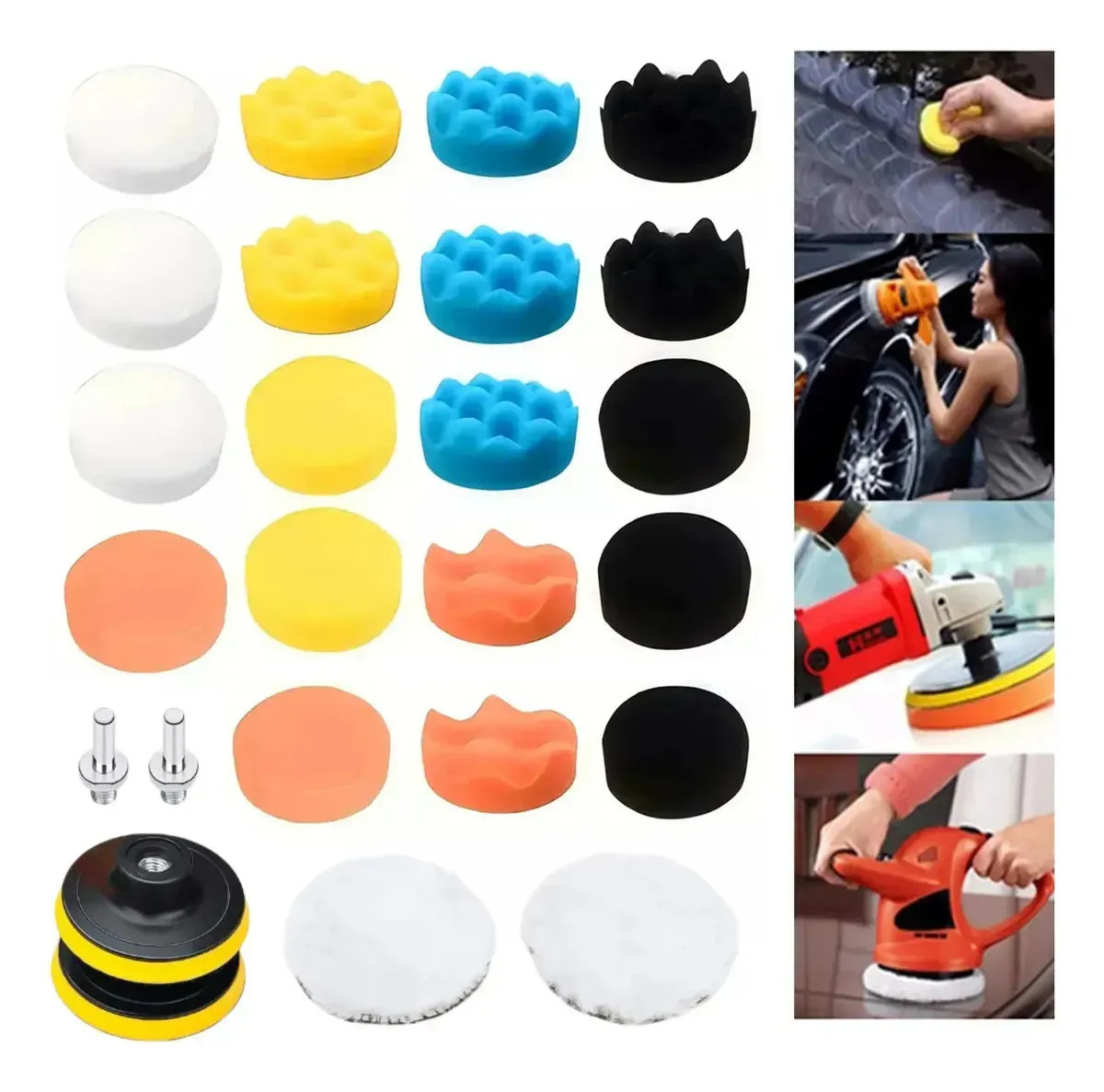 Kit de 25 brocas automáticas pulidas con esponja de 3 pulgadas para perforar automóviles con detalles